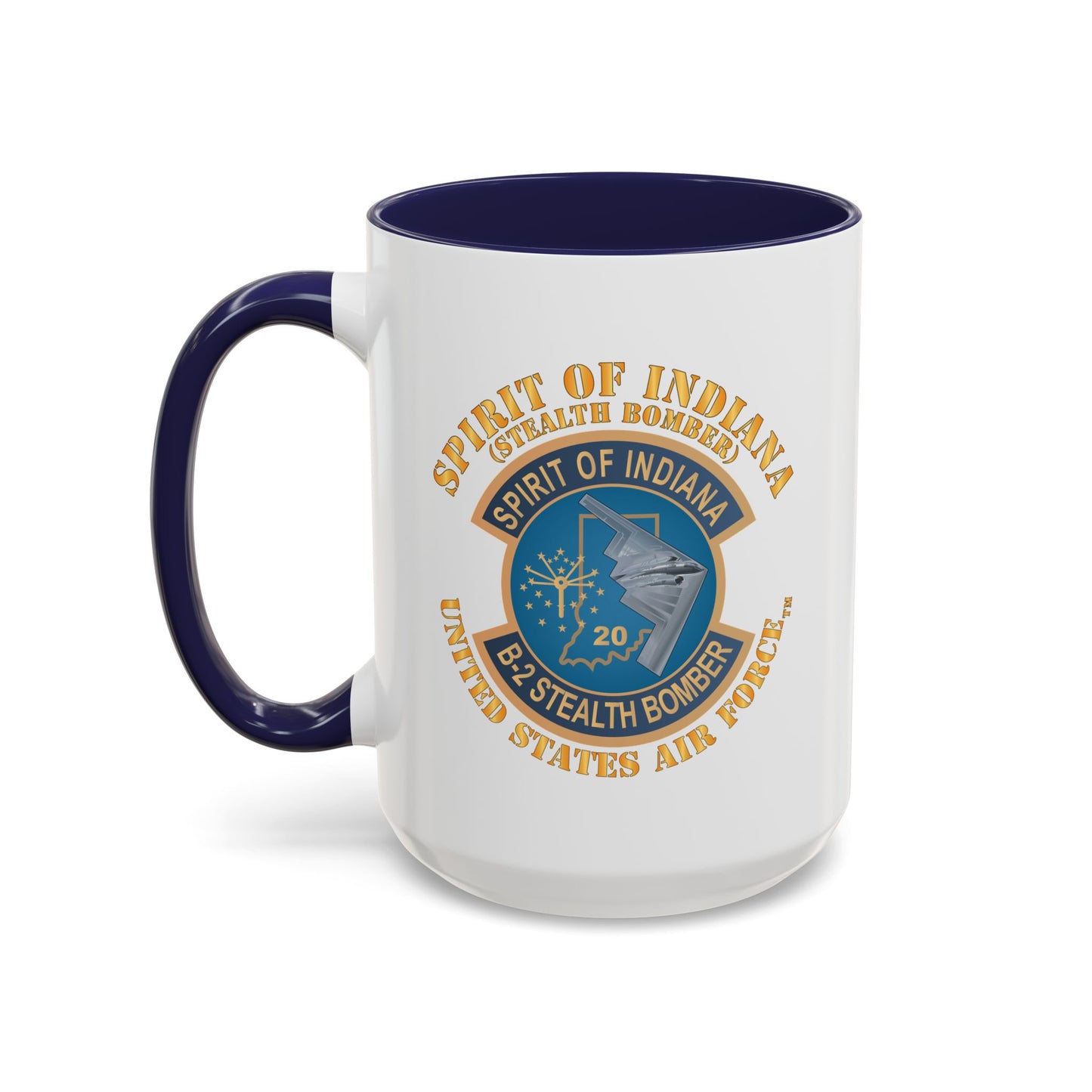 Accent Coffee Mug (11oz & 15oz) - USAF - B2 - Spirit of Indiana - Stealth Bomber X 300
