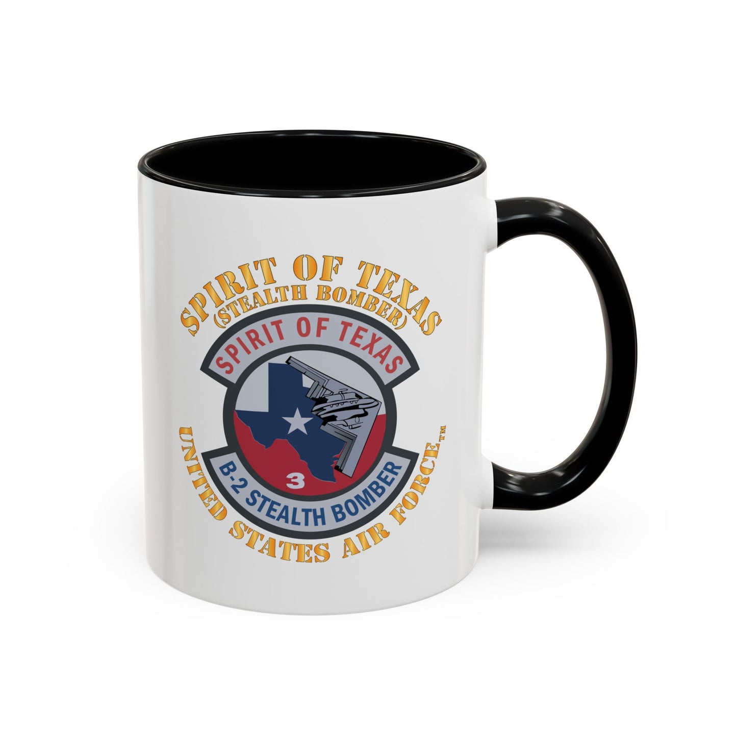 Accent Coffee Mug (11oz & 15oz) - USAF - B2 - Spirit of Texas - Stealth Bomber X 300