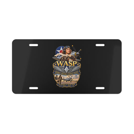 License Plate - WASP - Women Airforce Service Pilot - WWII - 3D - Enhanced