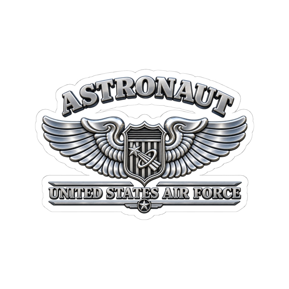 Kiss-Cut Stickers - USAF - Basic Astronaut Badge - United States Air Force - 3D - Enhanced