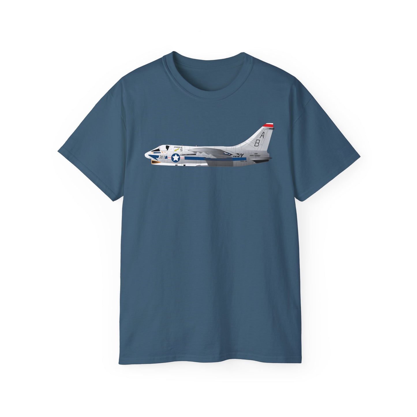 Unisex Ultra Cotton Tee - Aircraft - Navy - A-7B Corsair II - Side X 300