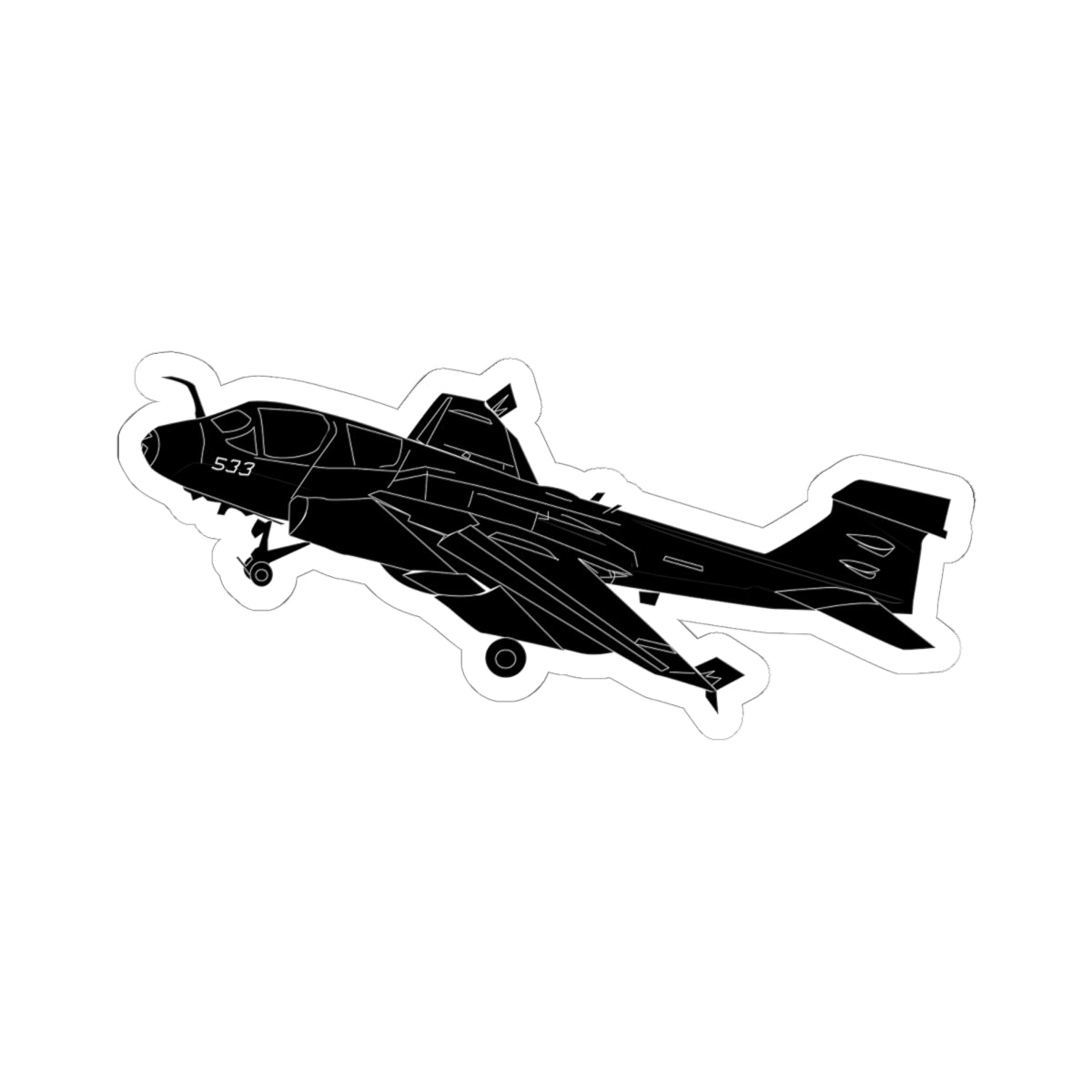 Kiss-Cut Stickers - Aircraft - Navy - A-6A Intruder - BW X 300
