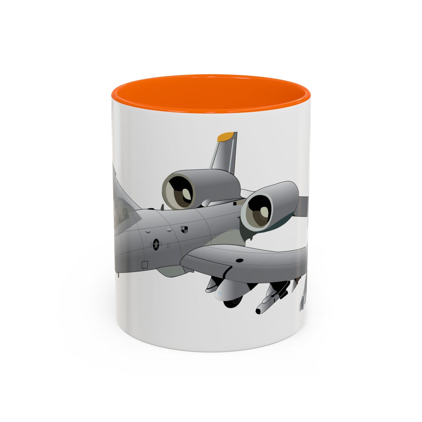 Accent Coffee Mug (11oz & 15oz) - Aircraft - A10 - Front - Top - Oblique X 300