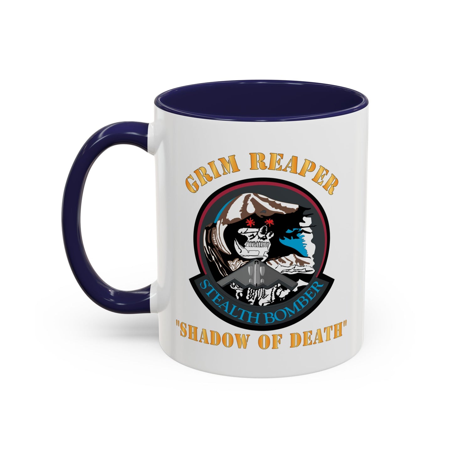 Accent Coffee Mug (11oz & 15oz) - USAF - B2 - Grim Reaper - Stealth Bomber X 300