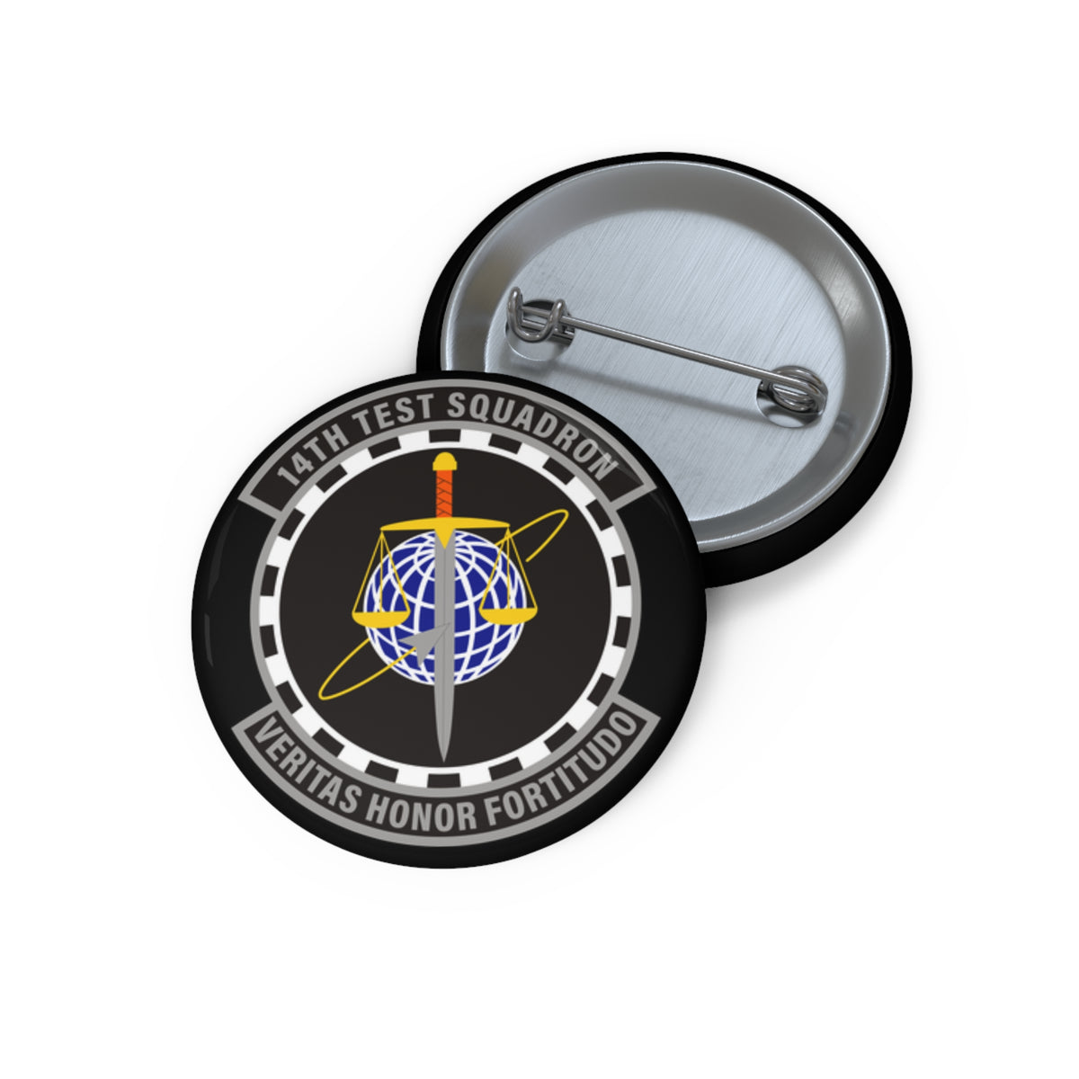 Custom Pin Button - USAF - 14th Test Squadron wo txt
