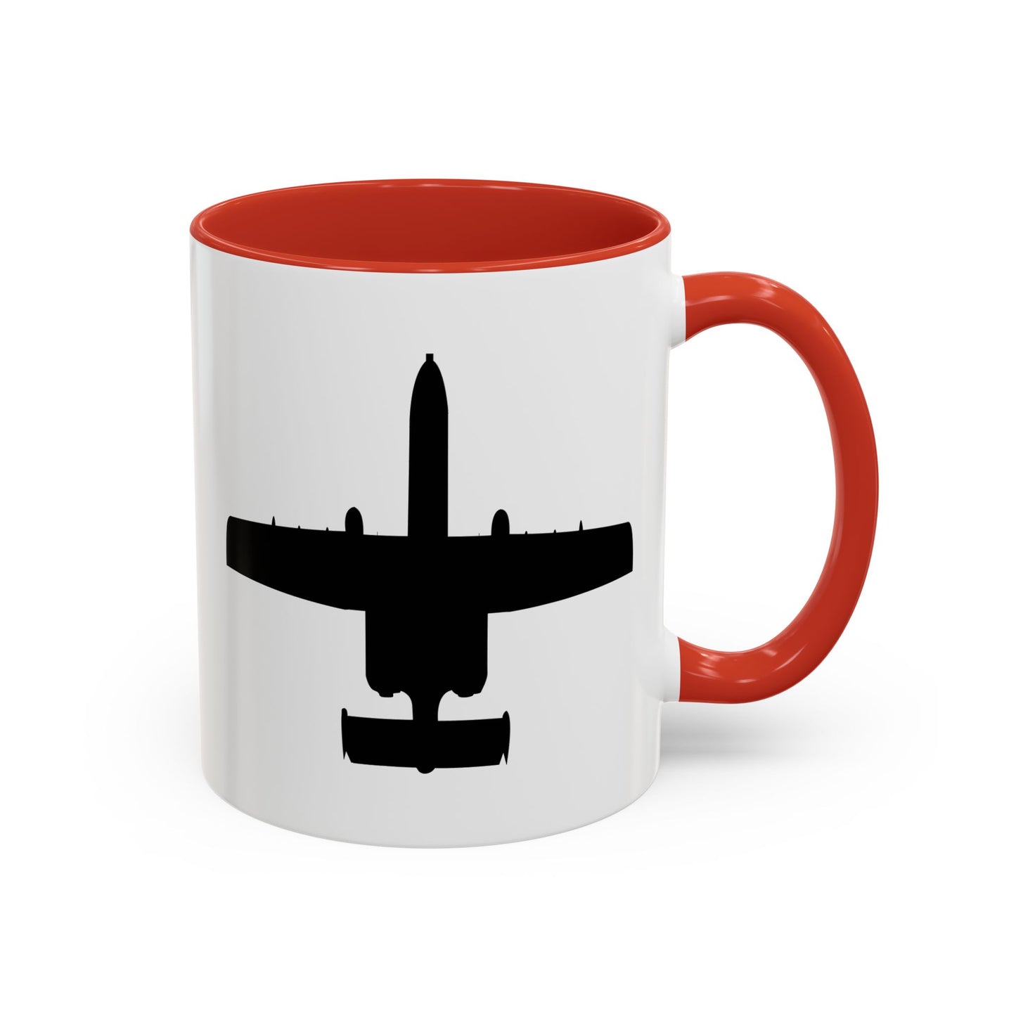 Accent Coffee Mug (11oz & 15oz) - Aircraft - USAF - A-10 Thunderbolt II - Top - Silhouette X 300