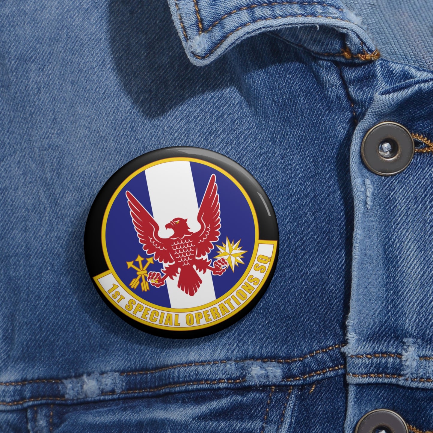 Custom Pin Button - USAF - 1st Special Operations Squadron wo txt