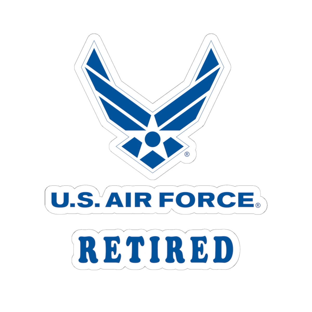 Kiss-Cut Stickers - USAF - Air Force - Retired X 300