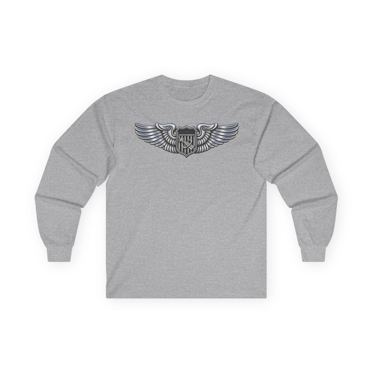 Unisex Ultra Cotton Long Sleeve Tee - USAF - Basic Astronaut Badge wo txt - 3D - Enhanced
