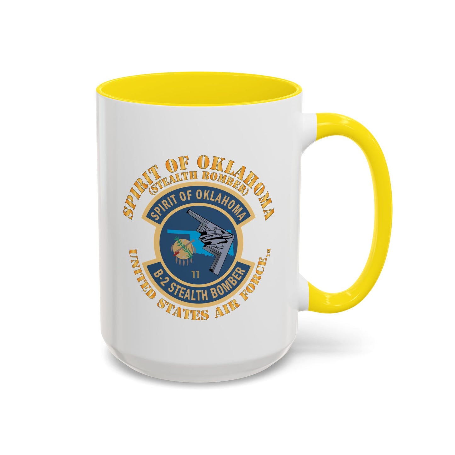 Accent Coffee Mug (11oz & 15oz) - USAF - B2 - Spirit of Oklahoma - Stealth Bomber X 300