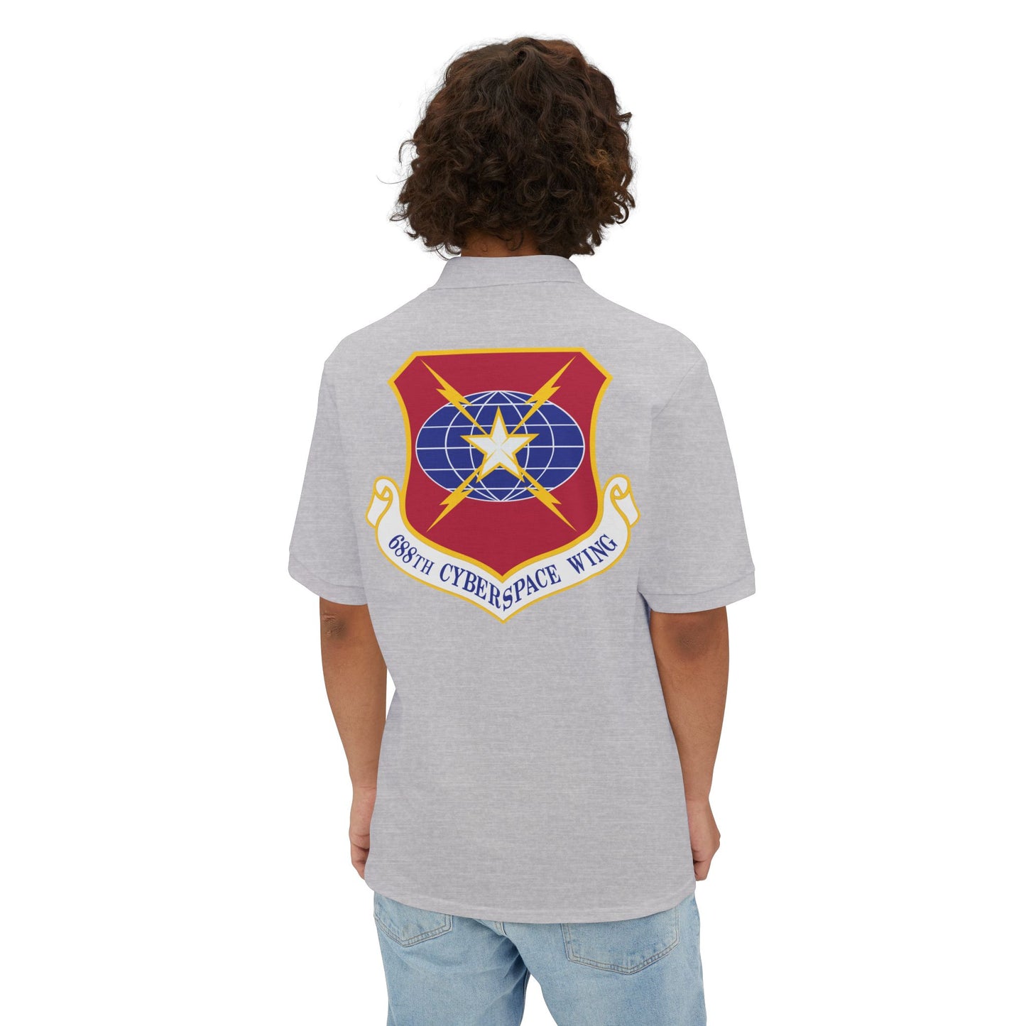 Men's Piqué Polo - USAF - 688th Cyberspace Wing wo Txt X 300