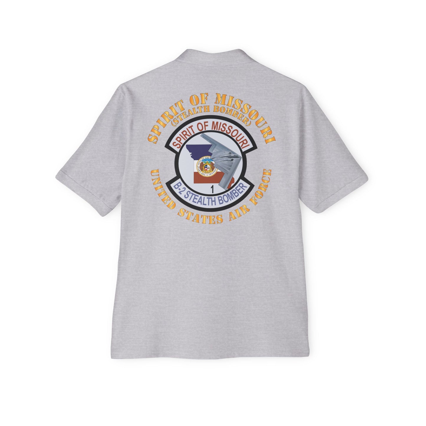 Men's Piqué Polo - USAF - B2 - Spirit of Missouri Stealth Bomber X 300