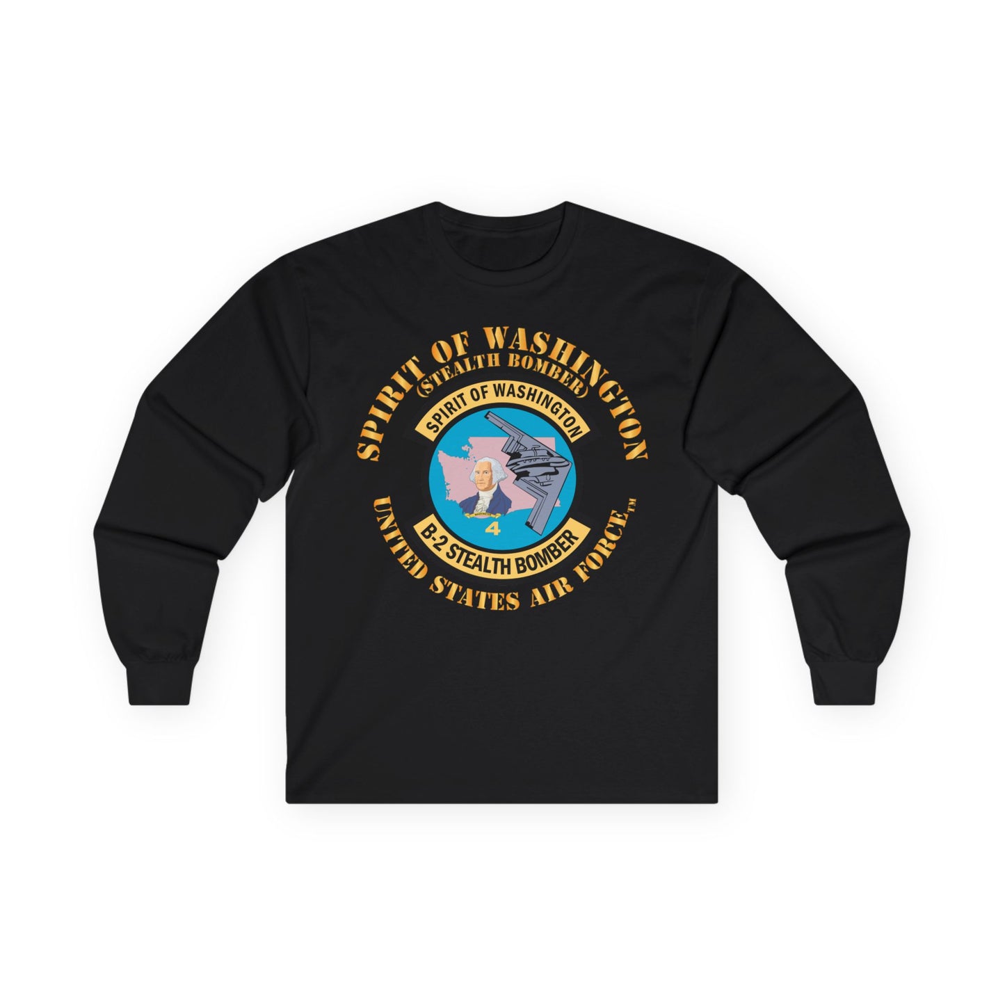 Unisex Ultra Cotton Long Sleeve Tee - USAF - B2 - Spirit of Washington - Stealth Bomber X 300