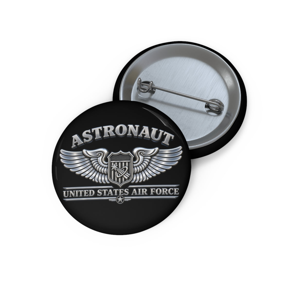 Custom Pin Button - USAF - Basic Astronaut Badge - United States Air Force - 3D - Enhanced