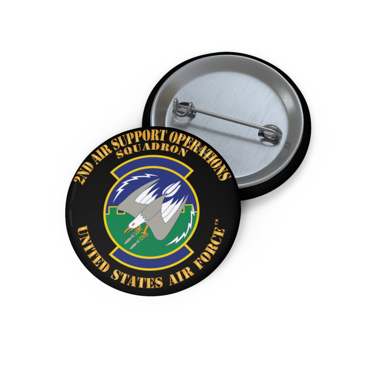 Custom Pin Button - USAF - 2nd Air Support Operations Squadron