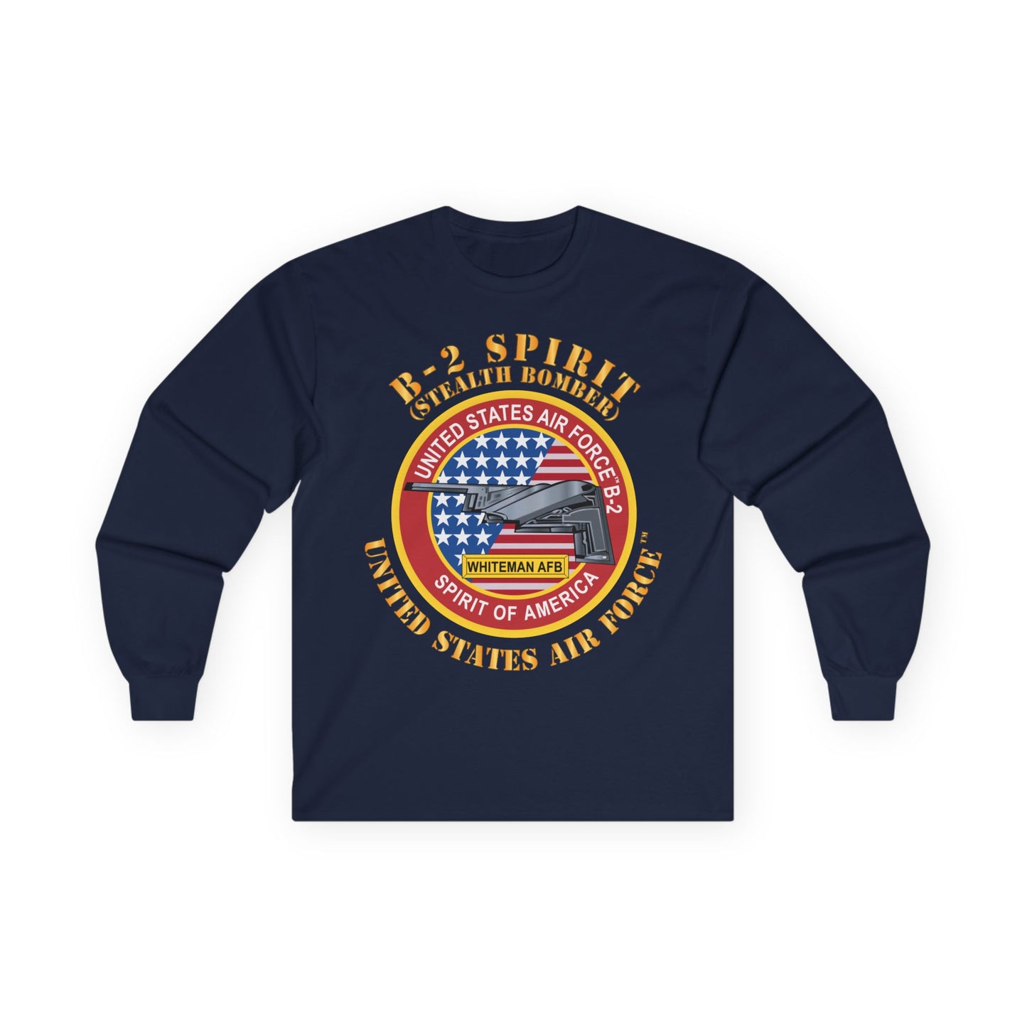 Unisex Ultra Cotton Long Sleeve Tee - USAF - B2 - Spirit - Stealth Bomber X 300