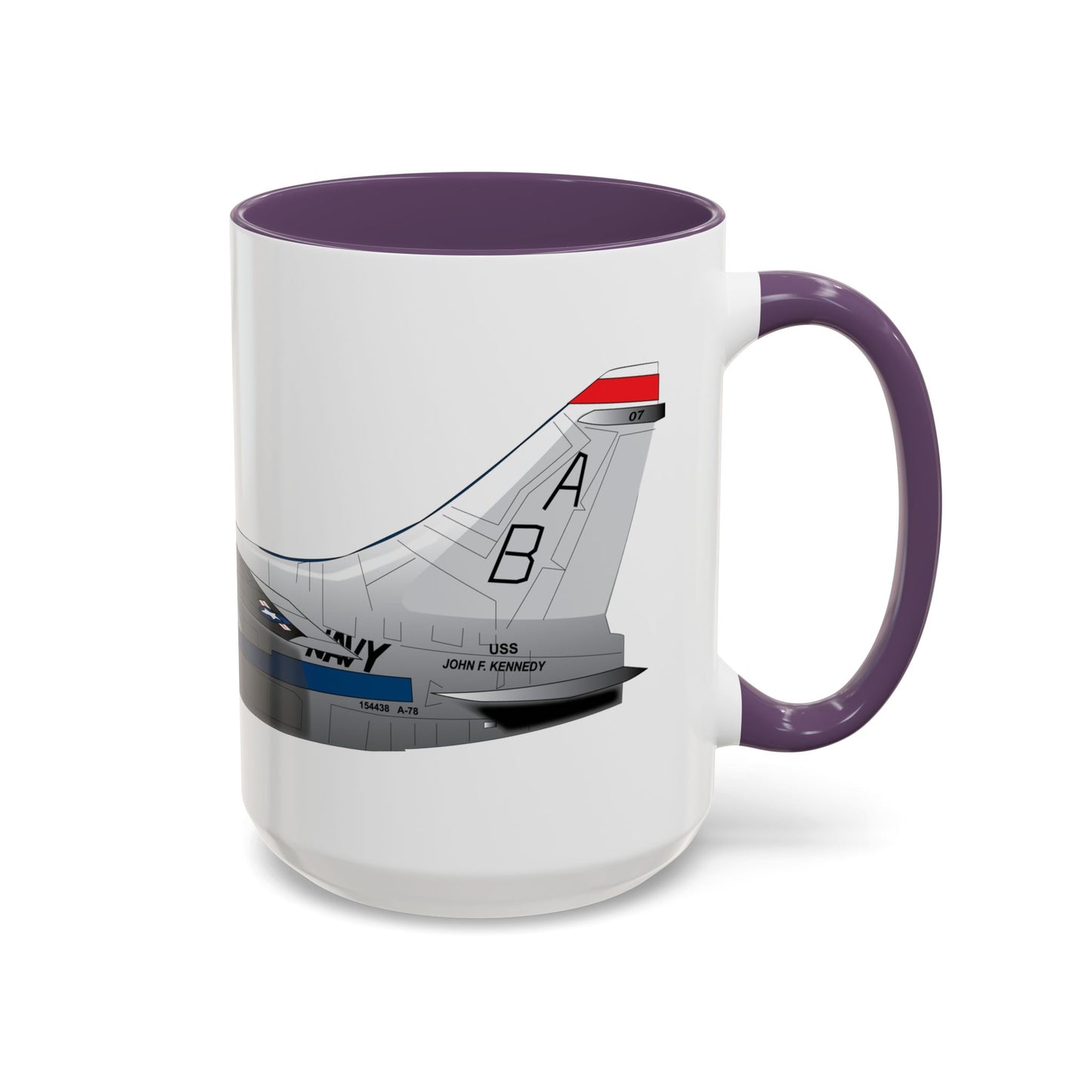 Accent Coffee Mug (11oz & 15oz) - Aircraft - Navy - A-7B Corsair II - Side X 300