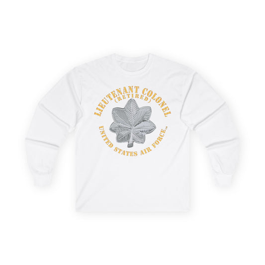Unisex Ultra Cotton Long Sleeve Tee - USAF - Lieutenant Colonel - LTC - Retired - TM X 300