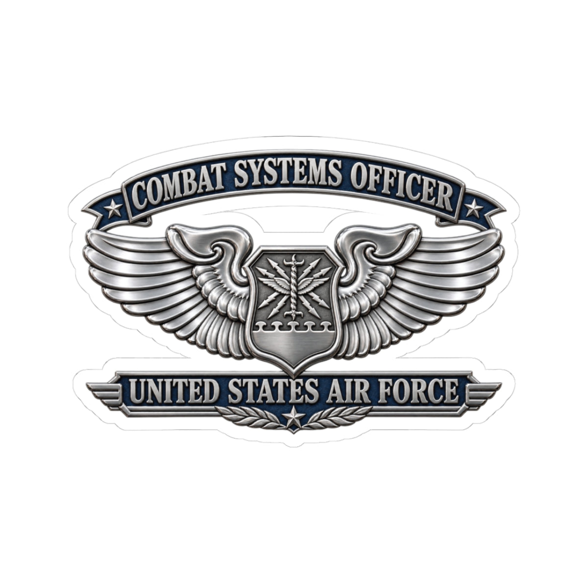 Kiss-Cut Stickers - USAF - Combat Systems Officer Badge - United States Air Force - 3D - Enhanced