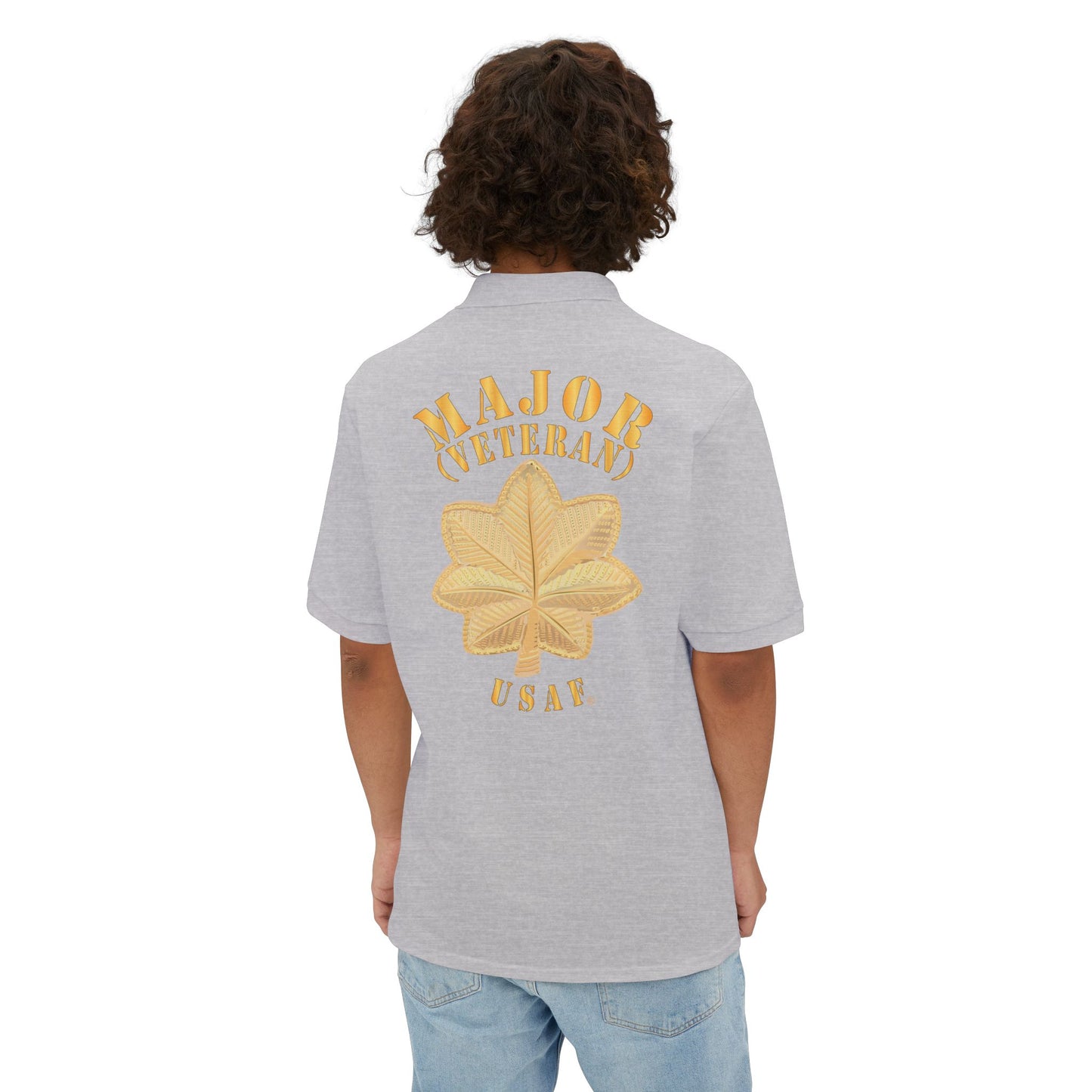 Men's Piqué Polo - USAF - Major - Veteran - USAF X 300