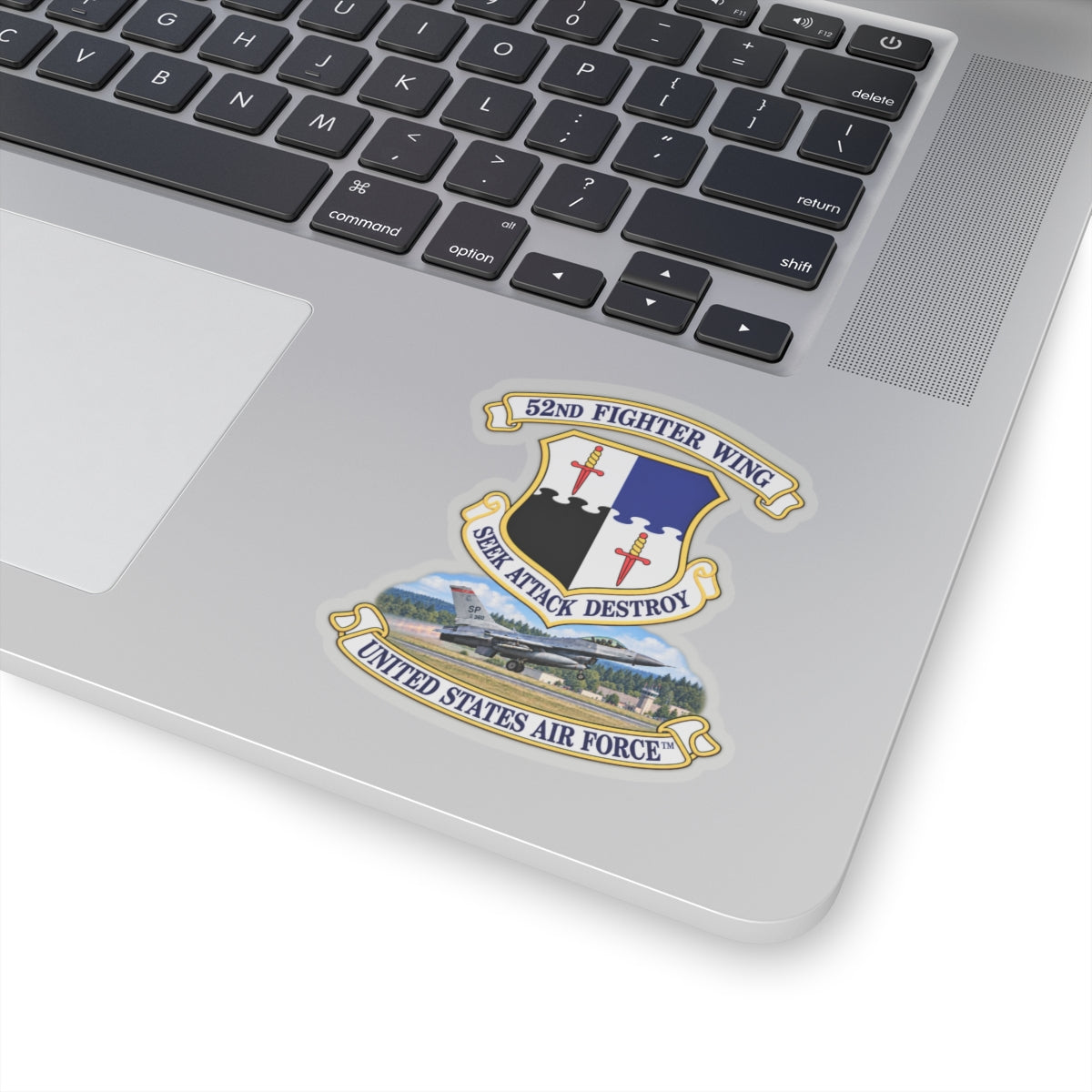 Kiss-Cut Stickers - 52nd Fighter Wing - Shield - United States Air Force w scene and TM