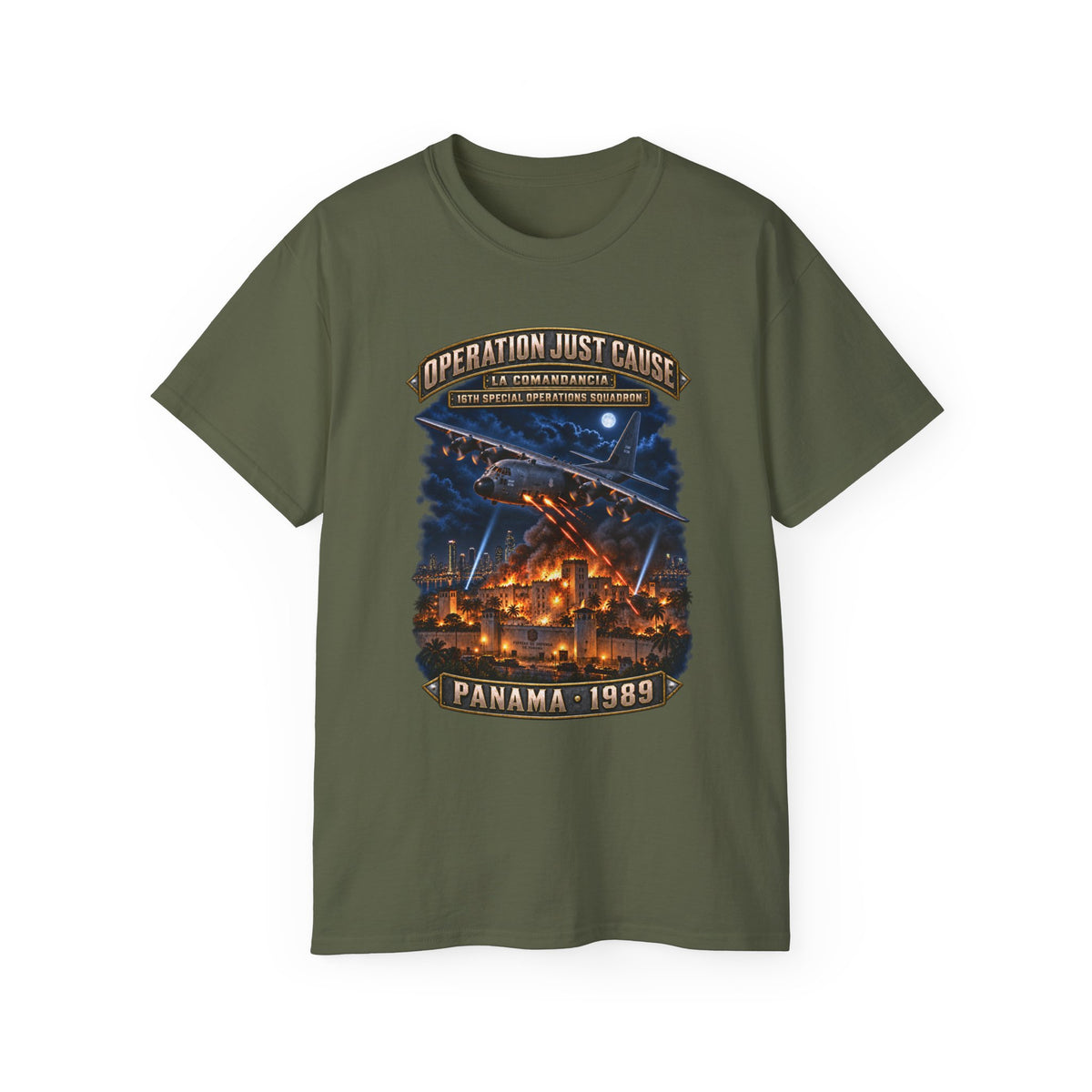 Unisex Ultra Cotton Tee - SOF - 16th SOS - Panama Invasion 1989 - La Comandancia - 3D - Enhanced