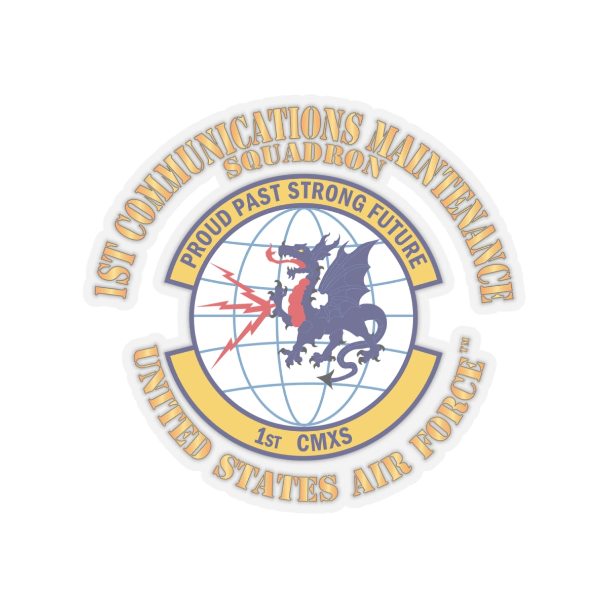 Kiss-Cut Stickers - USAF - 1st Communications Maintenance Squadron(USAFE) X 300