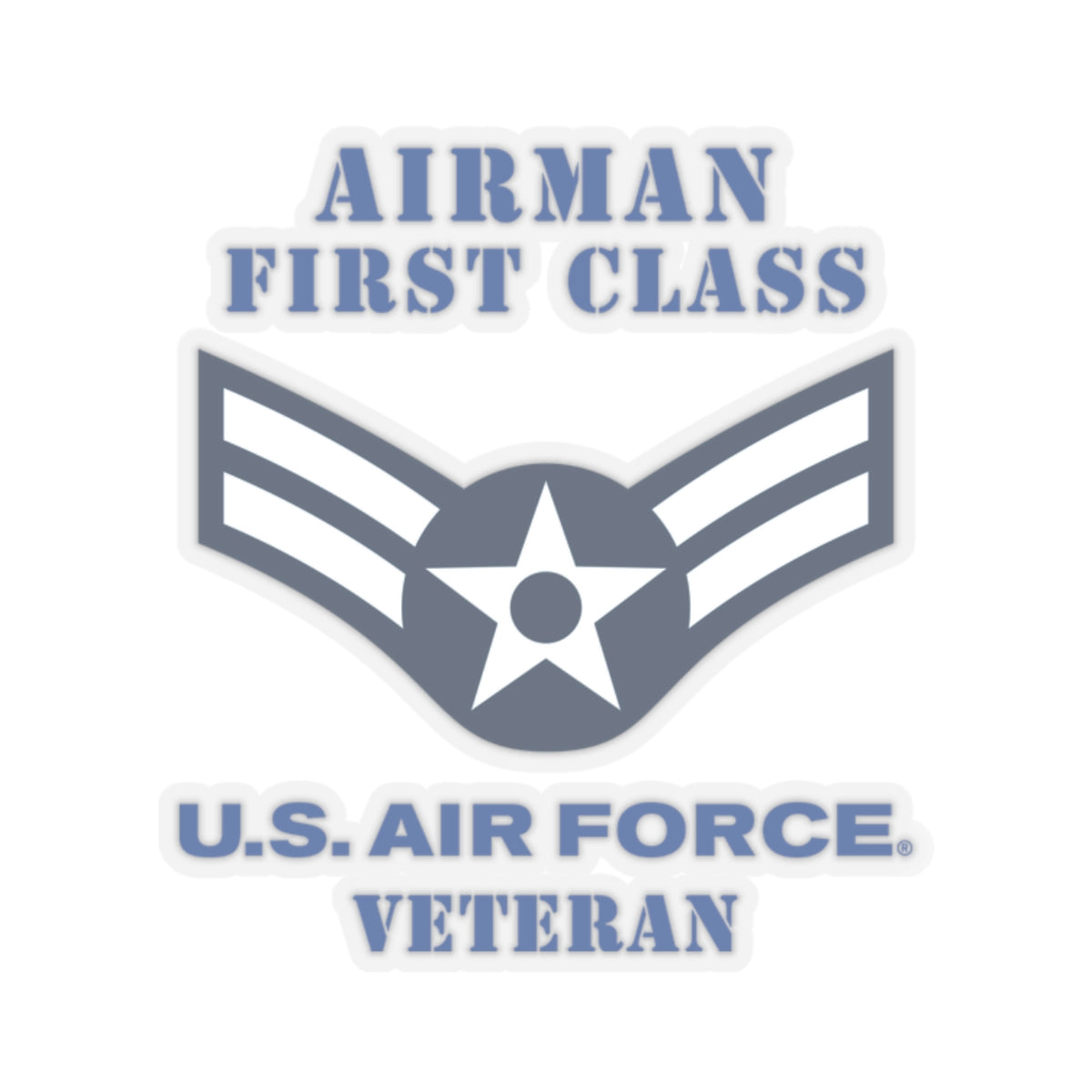 Kiss-Cut Stickers - USAF - Airman - First Class (E3) - 2020 - Veteran