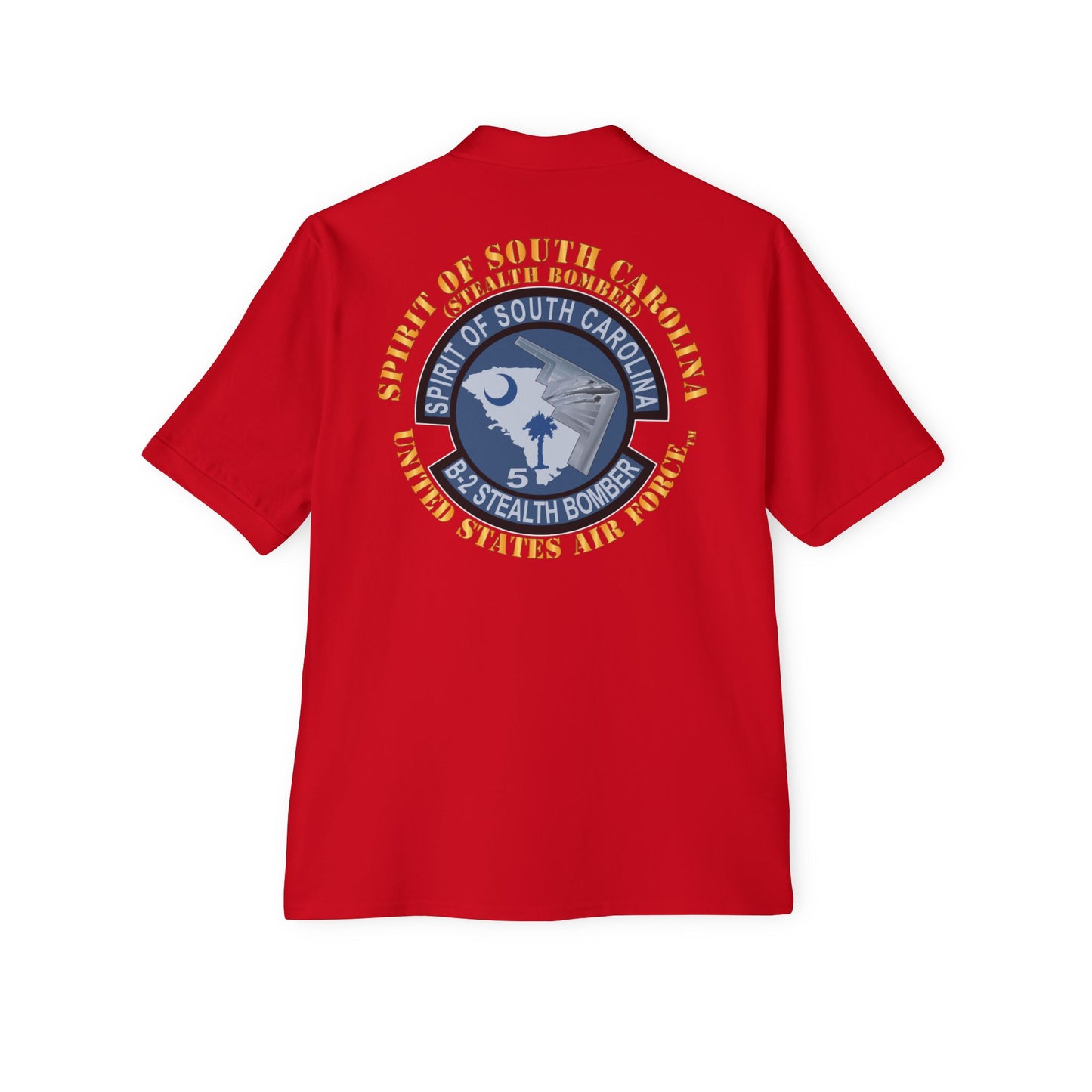 Men's Piqué Polo - USAF - B2 - Spirit of South Carolina Stealth Bomber X 300