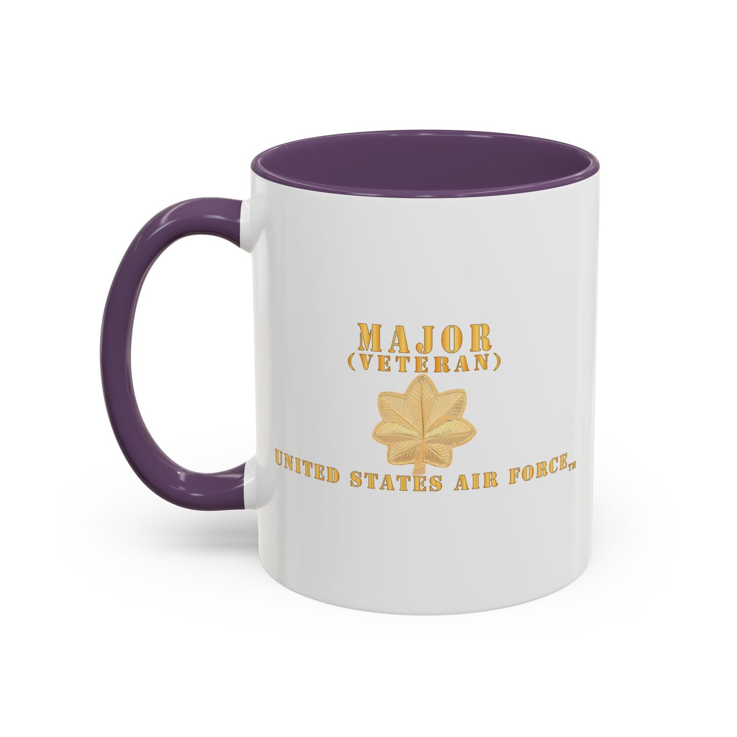 Accent Coffee Mug (11oz & 15oz) - USAF - Major - MAJ - Veteran X 300