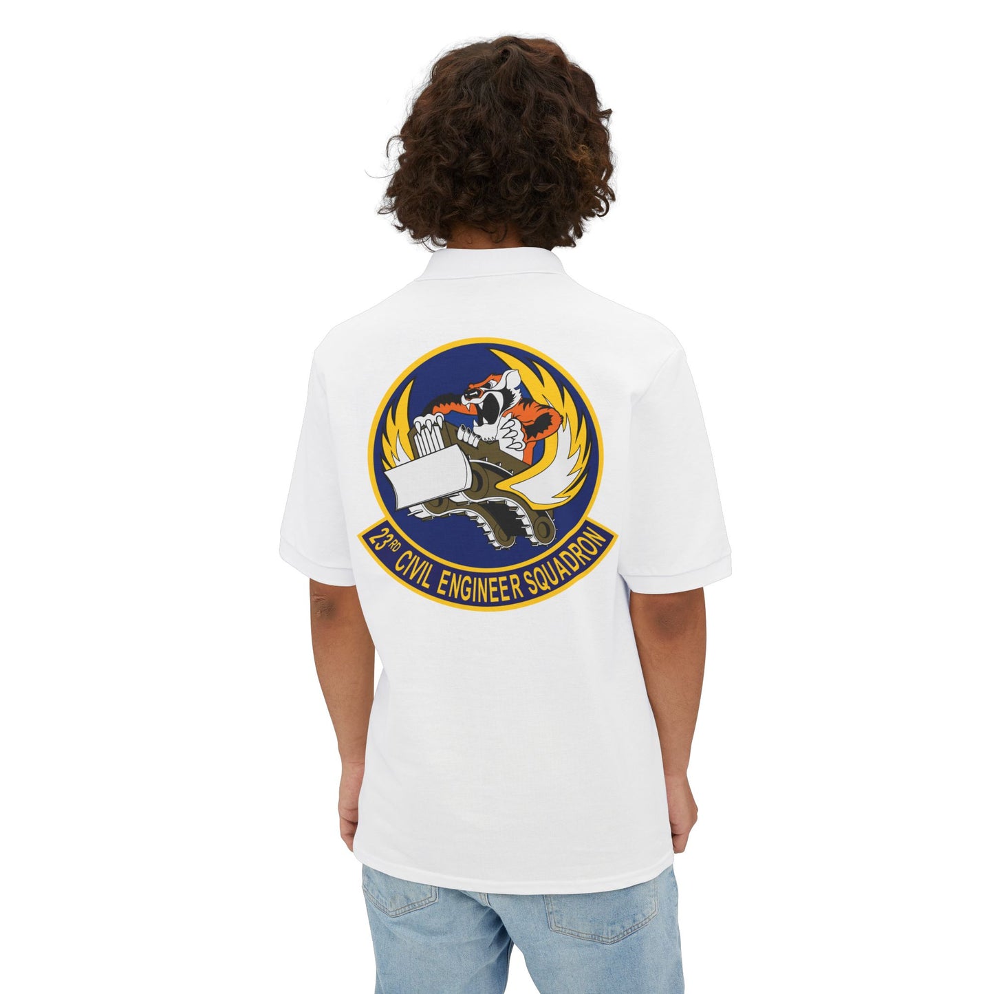 Men's Piqué Polo - USAF - 23d Civil Engineer Squadron wo Txt