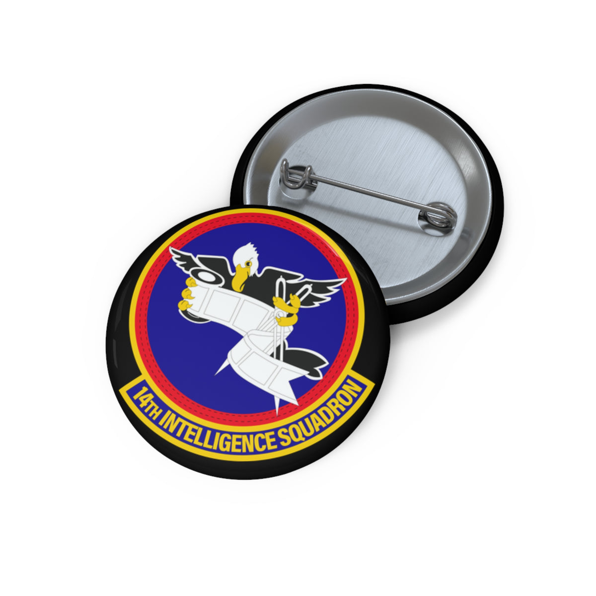 Custom Pin Button - USAF - 14th Intelligence Squadron wo txt