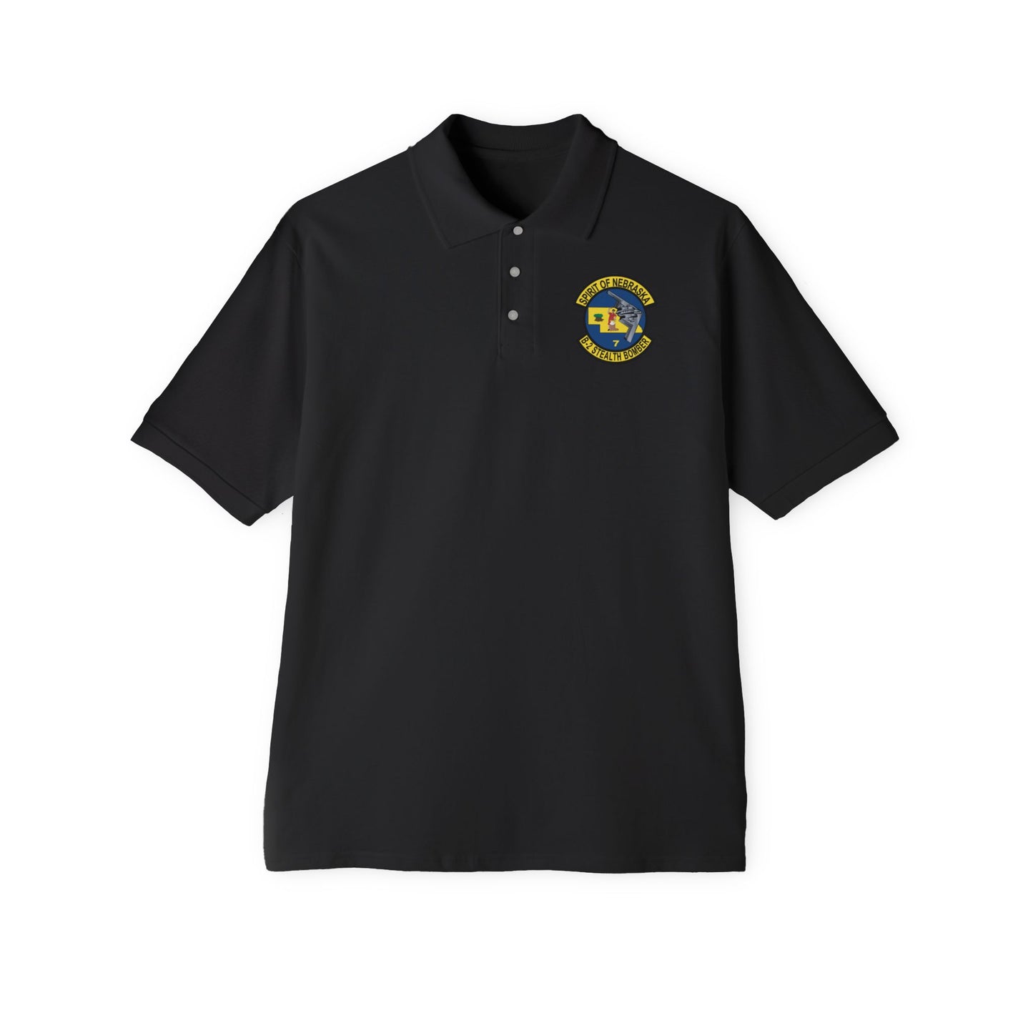 Men's Piqué Polo - USAF - B2 - Spirit of Nebraska - Stealth Bomber wo txt X 300