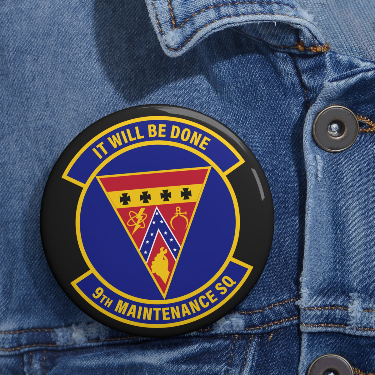 Custom Pin Button - USAF - 9th Maintenance Squadron wo txt X 300