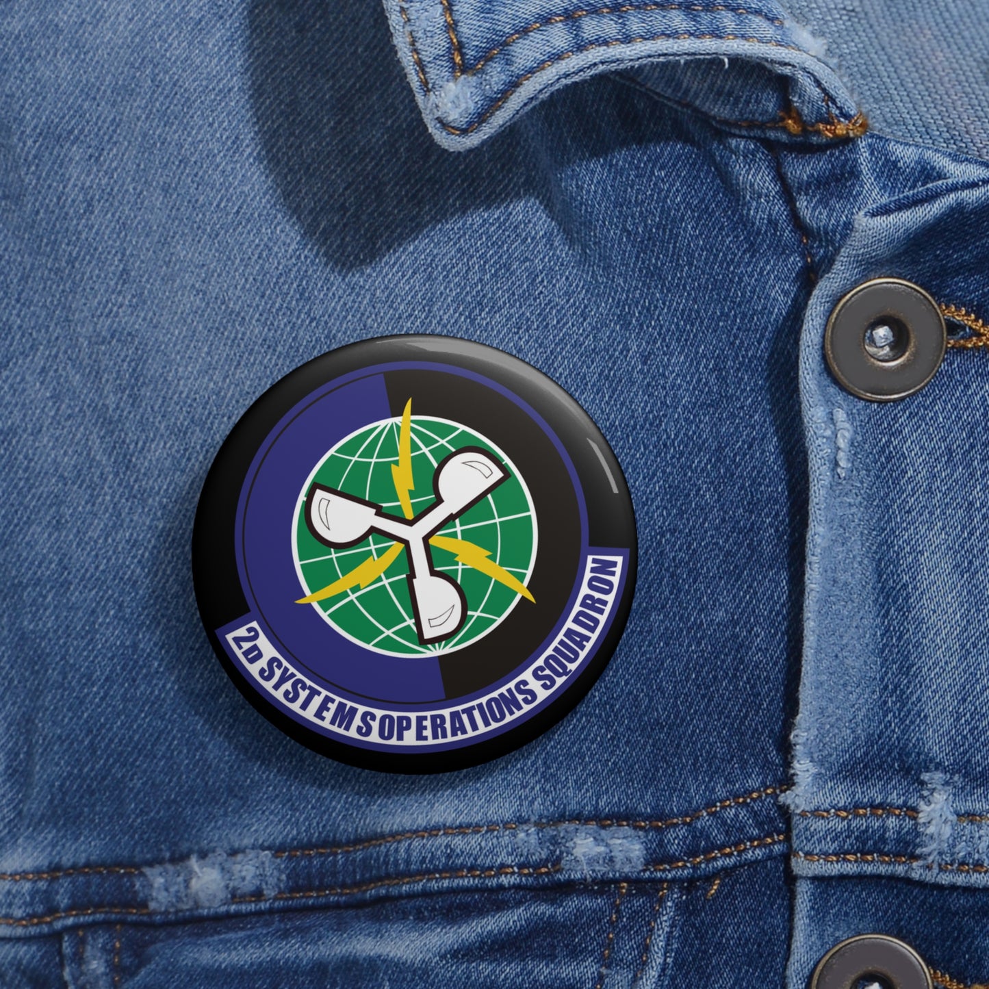 Custom Pin Button - USAF - 2d Systems Operations Squadron wo txt