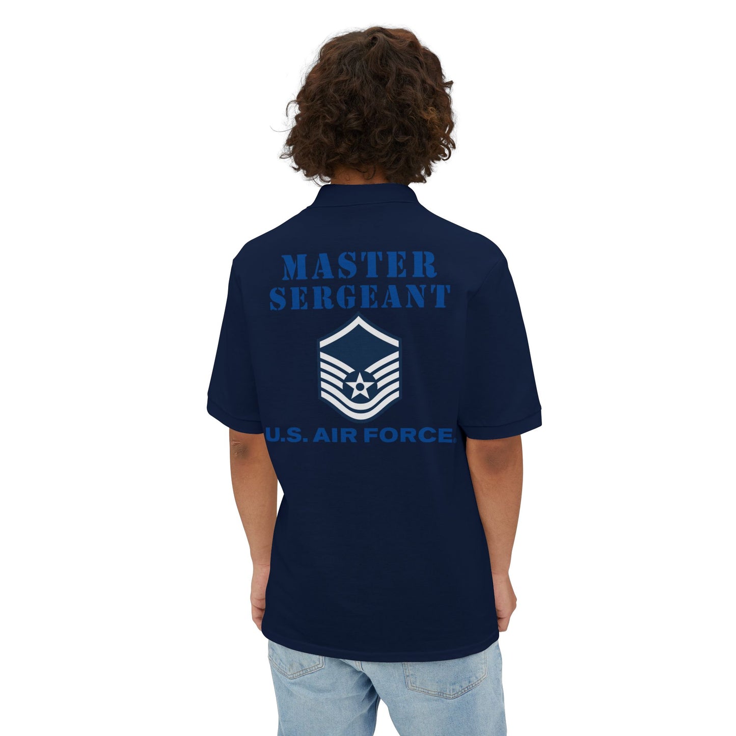 Men's Piqué Polo - USAF - Master Sergeant (E7a) - 2020 - US Air Force w Text X 300