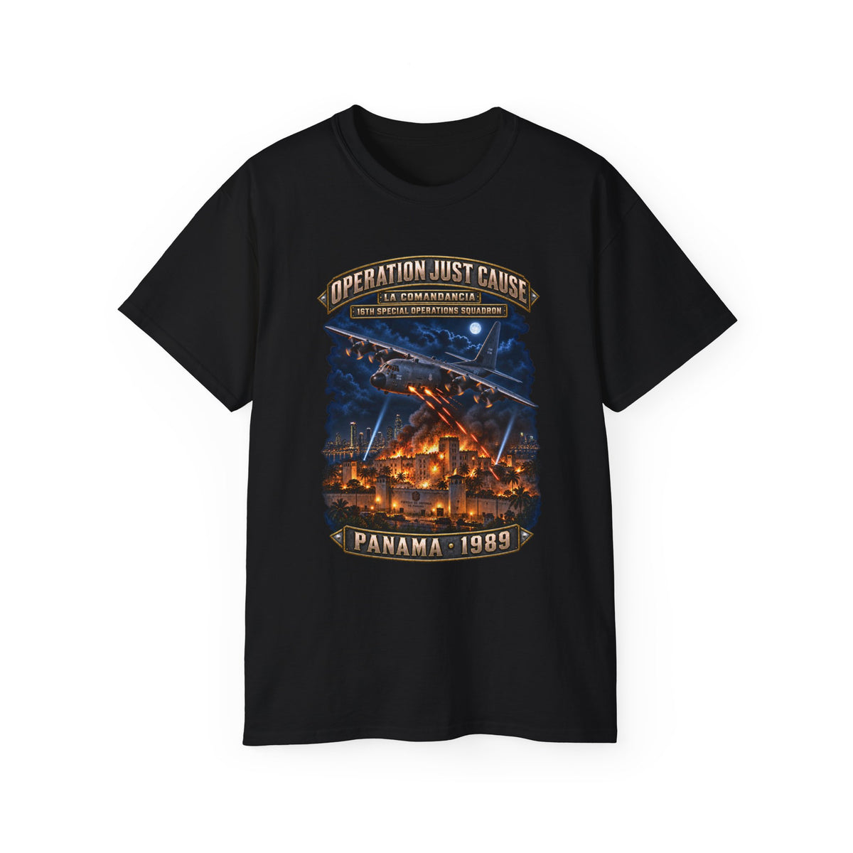 Unisex Ultra Cotton Tee - SOF - 16th SOS - Panama Invasion 1989 - La Comandancia - 3D - Enhanced