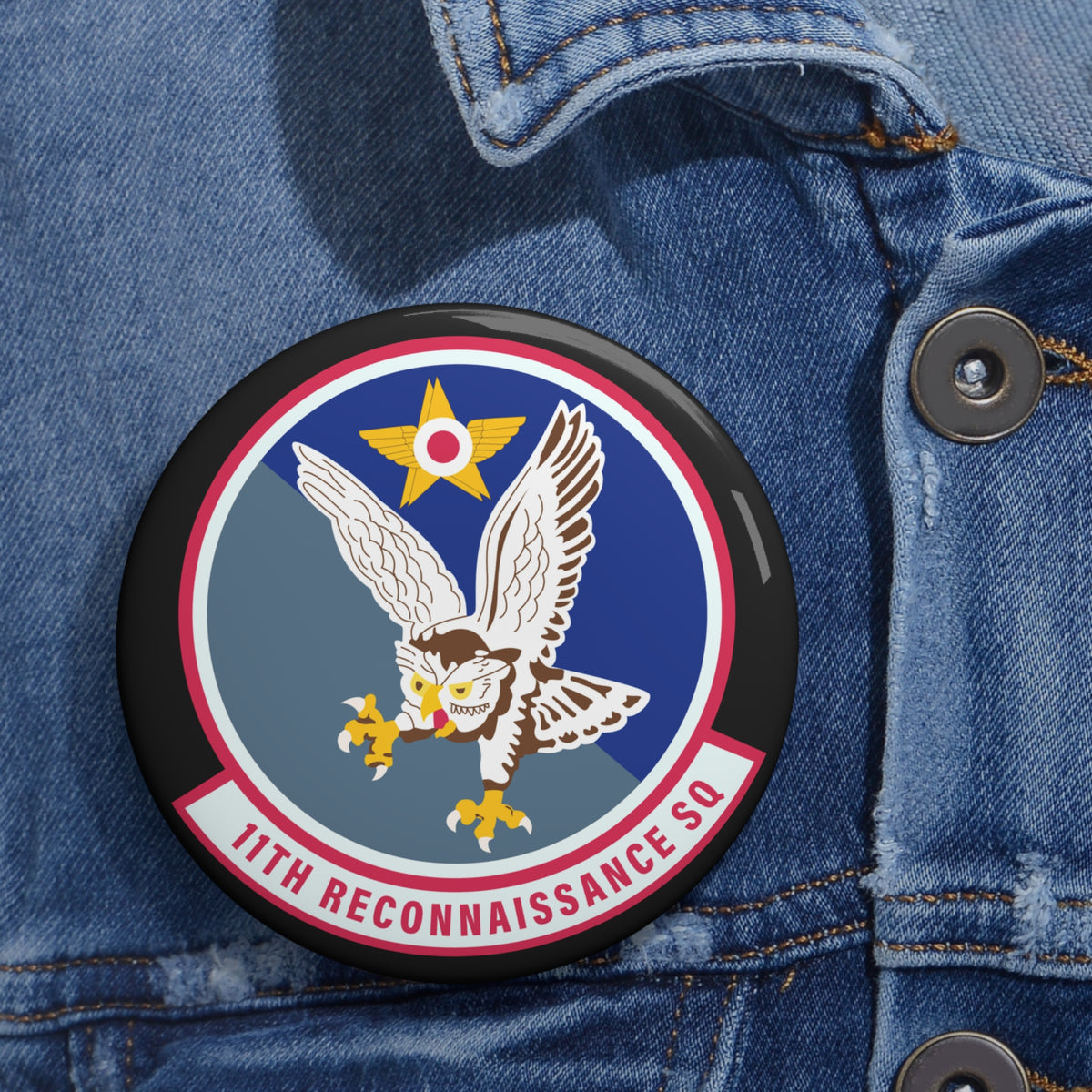 Custom Pin Button - USAF - 11th Attack Squadron wo txt