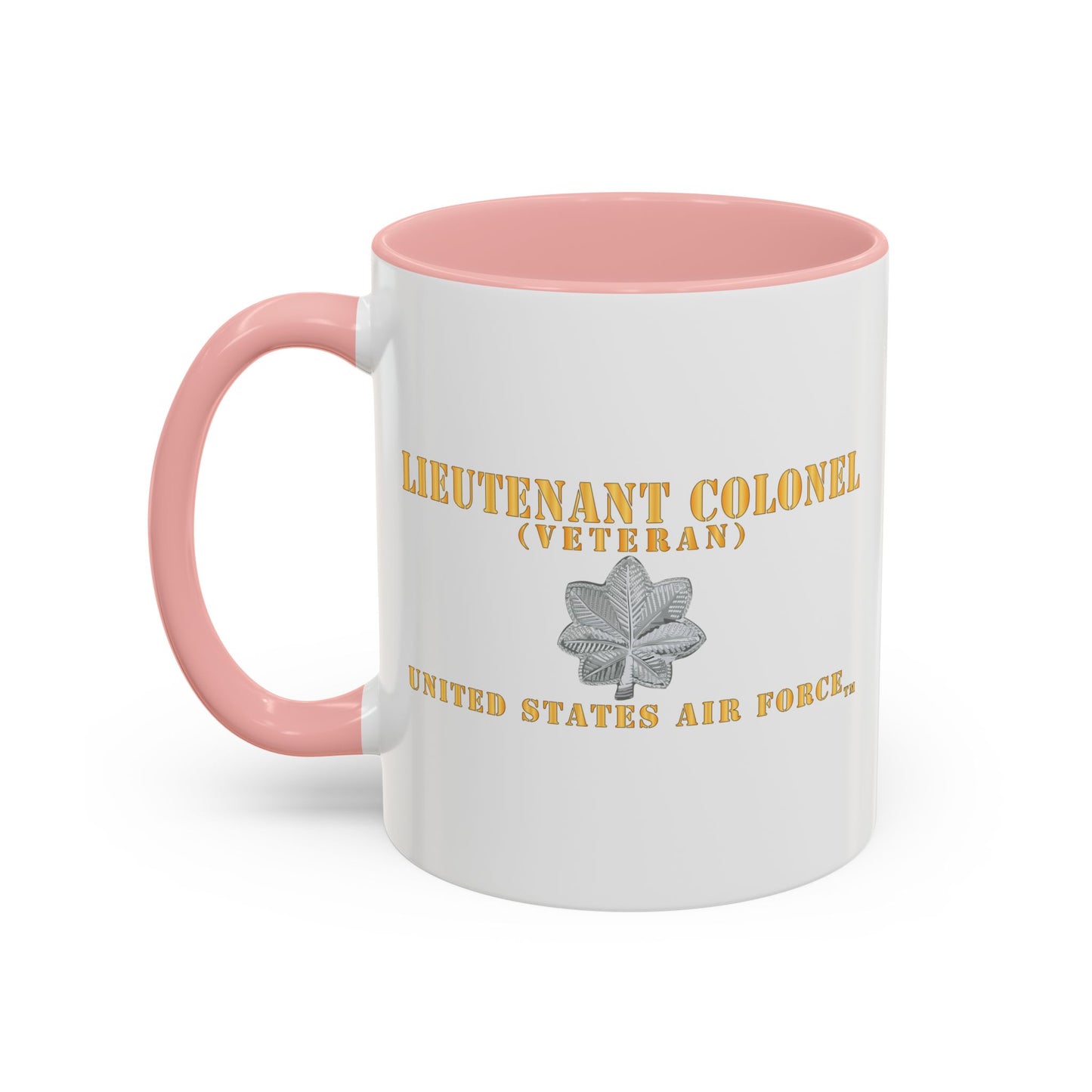 Accent Coffee Mug (11oz & 15oz) - USAF - Lieutenant Colonel - LTC - Veteran - Flat - TM X 300