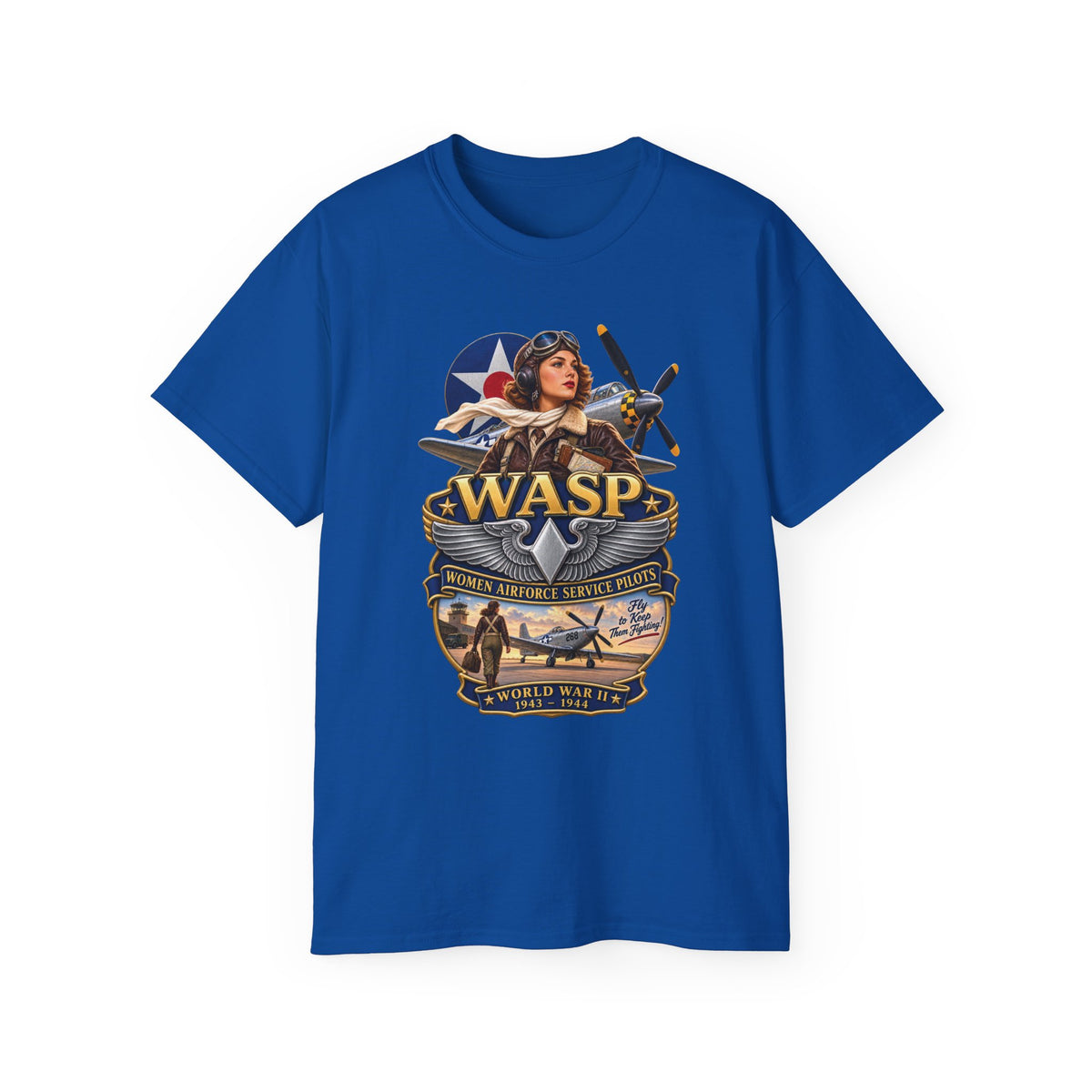 Unisex Ultra Cotton Tee - WASP - Women Airforce Service Pilot - WWII - 3D - Enhanced