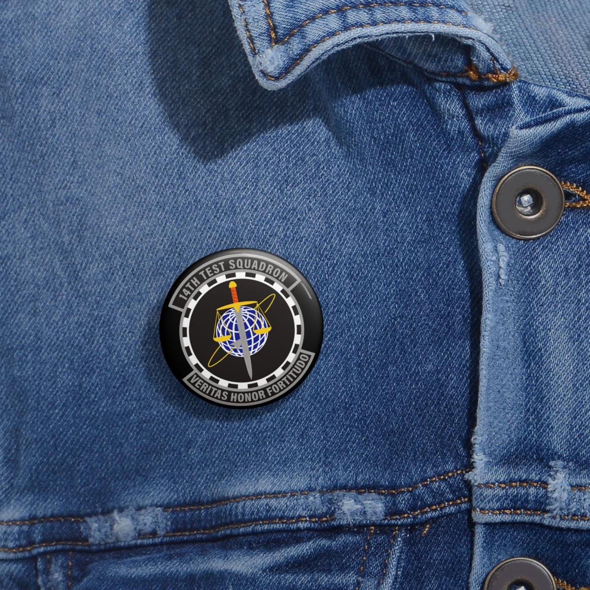 Custom Pin Button - USAF - 14th Test Squadron wo txt