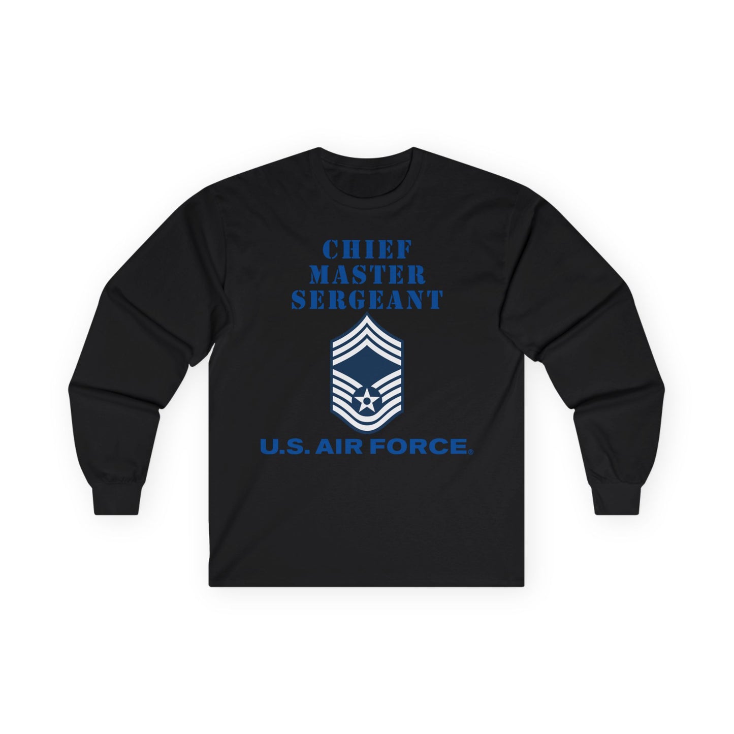 Unisex Ultra Cotton Long Sleeve Tee - USAF - Chief Master Sergeant (E9a) - 2020 - US Air Force w Text X 300