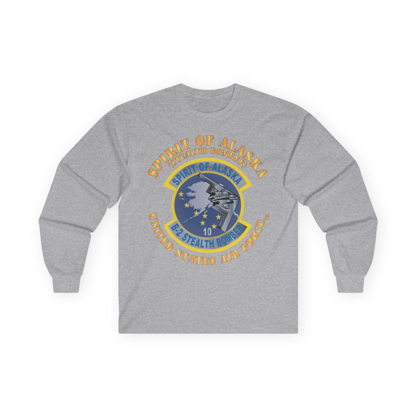Unisex Ultra Cotton Long Sleeve Tee - USAF - B2 - Spirit of Alaska - Stealth Bomber X 300