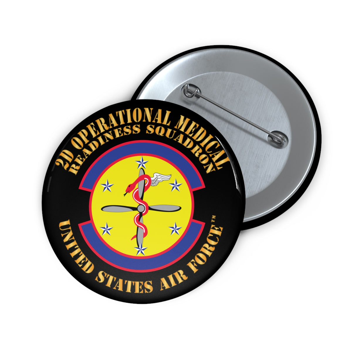 Custom Pin Button - USAF - 2d Operational Medical Readiness Sq