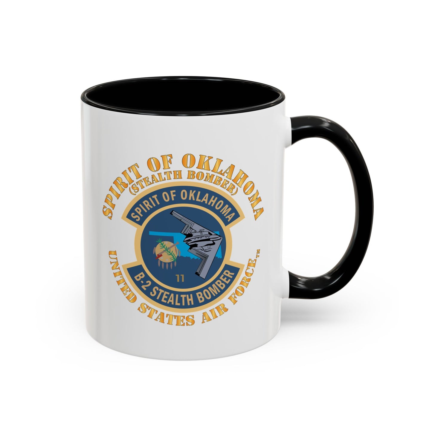 Accent Coffee Mug (11oz & 15oz) - USAF - B2 - Spirit of Oklahoma - Stealth Bomber X 300
