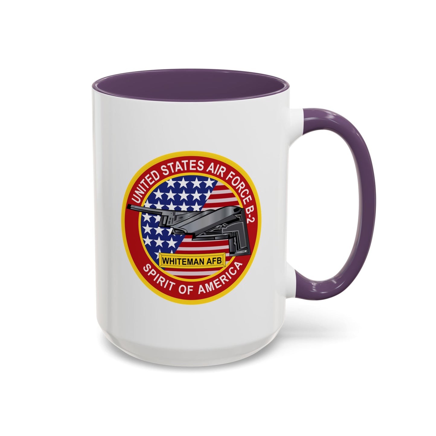 Accent Coffee Mug (11oz & 15oz) - USAF - B2 - Spirit - Stealth Bomber wo Txt