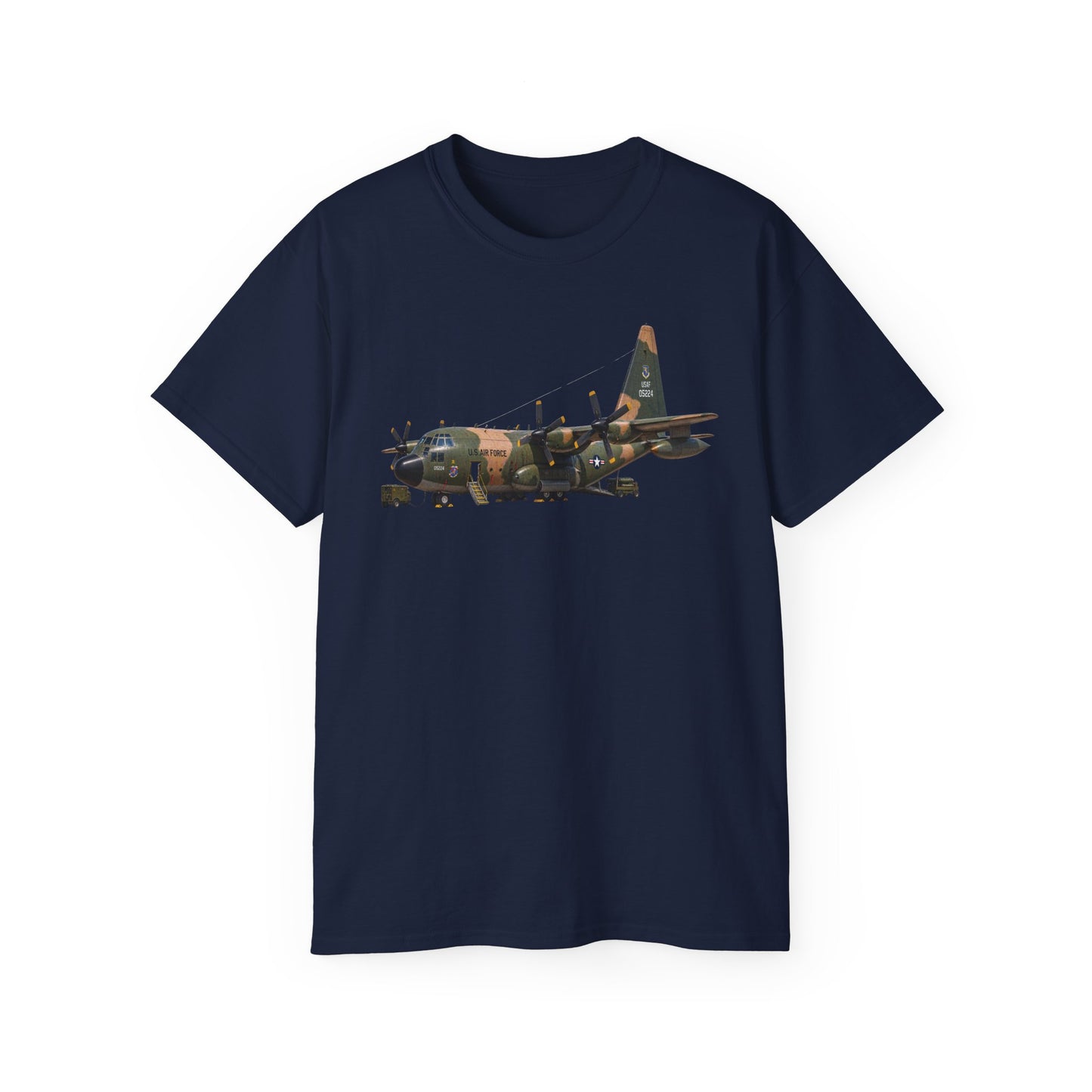 Unisex Ultra Cotton Tee - C-130  Aircraft - Camo - Landing - Parked - Static