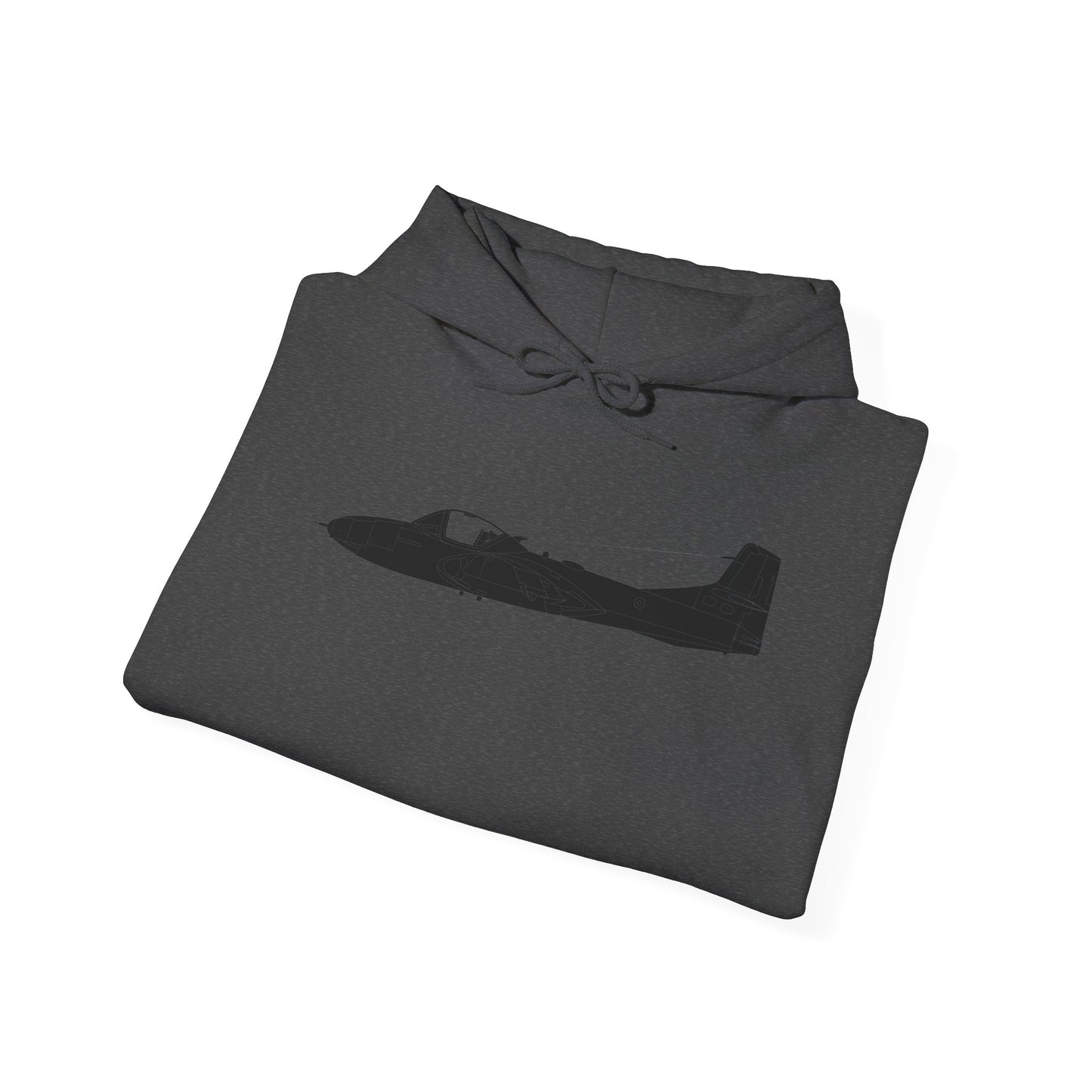 Unisex Heavy Blend Hooded Sweatshirt - Aircraft - T-37-Trainer - Side - Black - Metal X 300