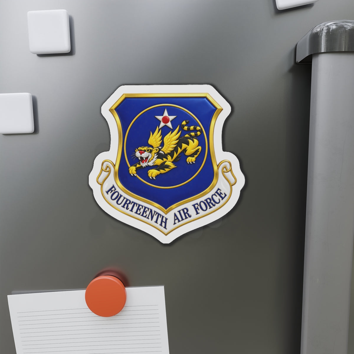 Die-Cut Magnet - USAF - 14th Air Force - Flying Tigers wo txt - 3D - Enhanced