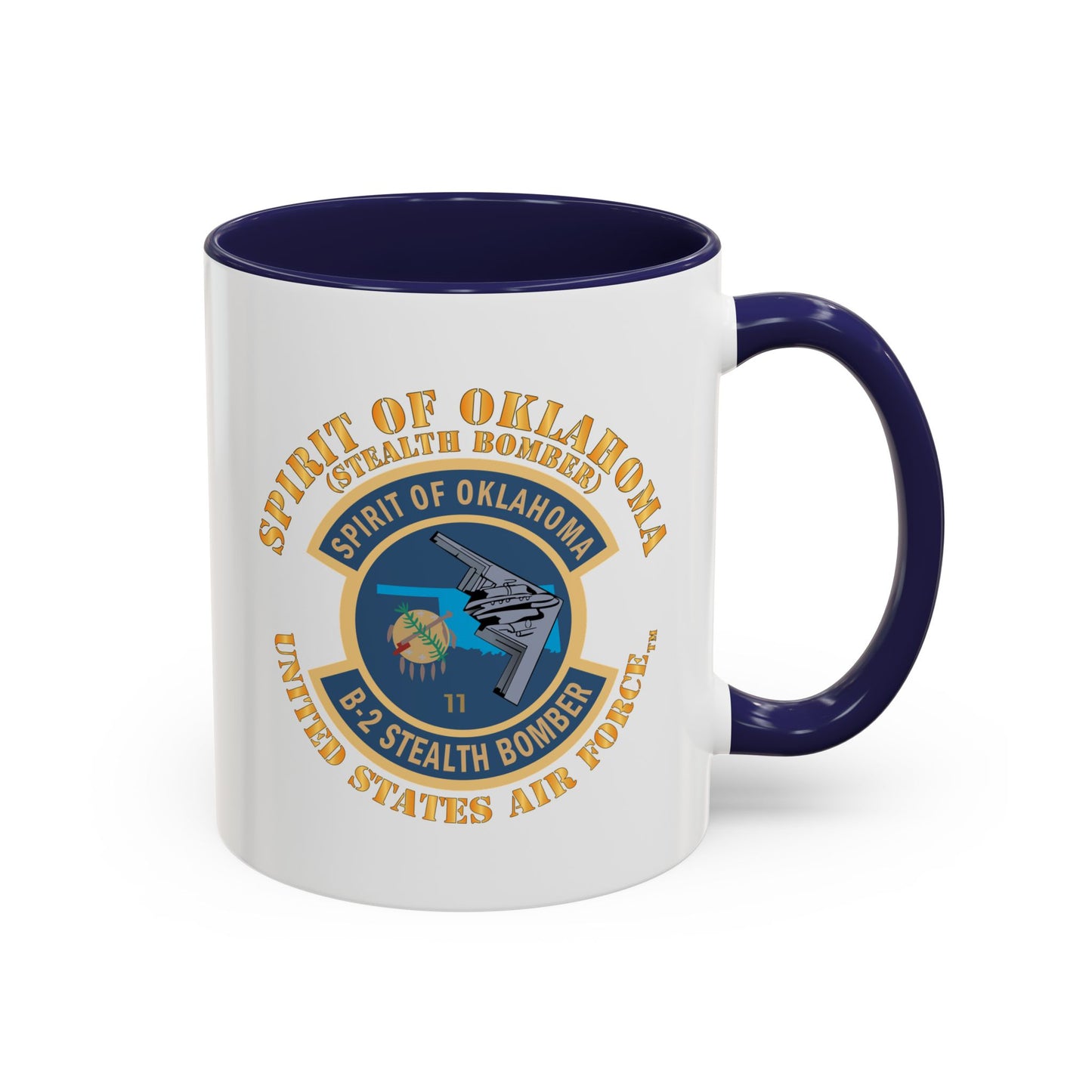 Accent Coffee Mug (11oz & 15oz) - USAF - B2 - Spirit of Oklahoma - Stealth Bomber X 300